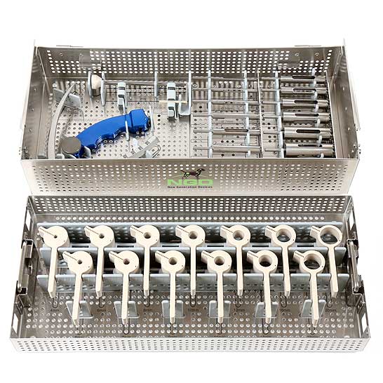 SCRT Instrument Set | SCRT-01: SCRT Instrument Case, SCRTAGA-01: Aiming Guide Arm, SCRTAGH-01: Aiming Guide Handle, SCRTHS-4: 4mm Hole Saw, SCRTHS-5: 5mm Hole Saw ,SCRTHS-6: 6mm Hole Saw, SCRTHS-7: 7mm Hole Saw, SCRTHS-8: 8mm Hole Saw, SCRTHS-9: 9mm Hole Saw, SCRTHS-10: 10mm Hole Saw, SCRTHS-11: 11mm Hole Saw, SCRTHS-12: 12mm Hole Saw, SCRTHS-14: 14mm Hole Saw, SCRTHS-16: 16mm Hole Saw, SCRTHS-18: 18mm Hole Saw, SCRTHS-20: 20mm Hole Saw, SCRTHSG-4: 4mm Hole Saw Guide, SCRTHSG-5: 5mm Hole Saw Guide, SCRTHSG-6: 6mm Hole Saw Guide, SCRTHSG-7: 7mm Hole Saw Guide, SCRTHSG-8: 8mm Hole Saw Guide, SCRTHSG-9: 9mm Hole Saw Guide, SCRTHSG-10: 10mm Hole Saw Guide, SCRTHSG-11: 11mm Hole Saw Guide, SCRTHSG-12: 12mm Hole Saw Guide, SCRTHSG-14: 14mm Hole Saw Guide, SCRTHSG-16: 16mm Hole Saw Guide, SCRTHSG-18: 18mm Hole Saw Guide, SCRTHSG-20: 20mm Hole Saw Guide, SCRTPG-01: Pin Guide, SCRTPGB-01: Pin Guide Block